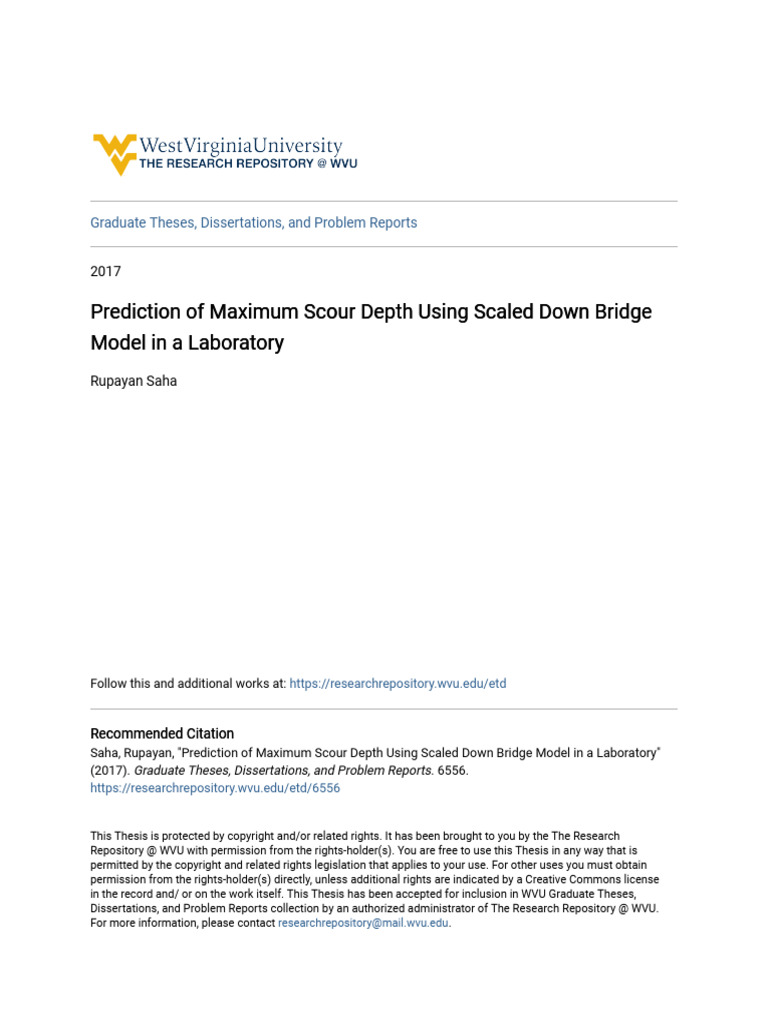 Maximum Scour Depth Prediction Thesis | PDF | Vortices | Fluid Dynamics