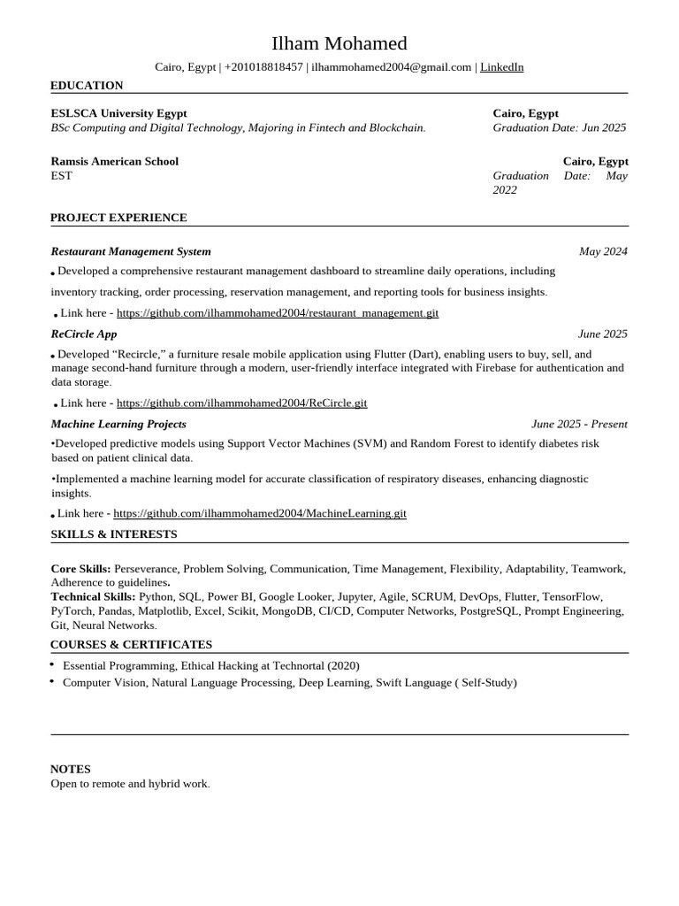 Fintech & Blockchain Developer Resume | PDF | Machine Learning ...