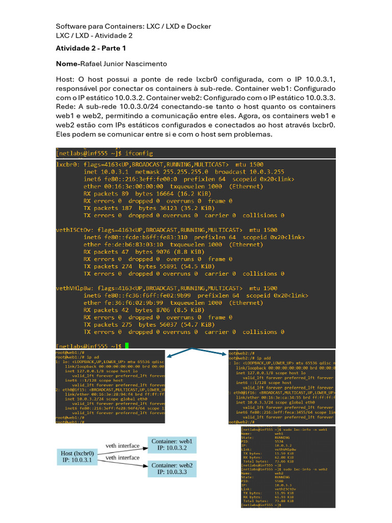 Configuração de Containers LXC e Docker | PDF