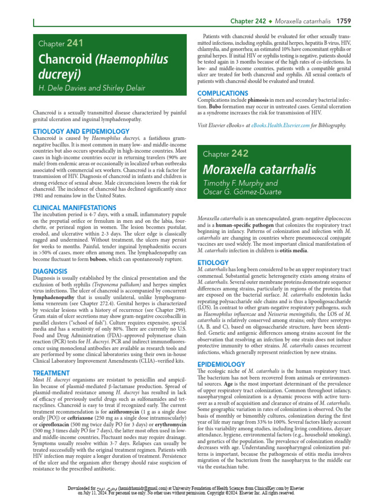 241 - Chancroid (Haemophilus Ducreyi) | PDF | Diseases And Disorders ...