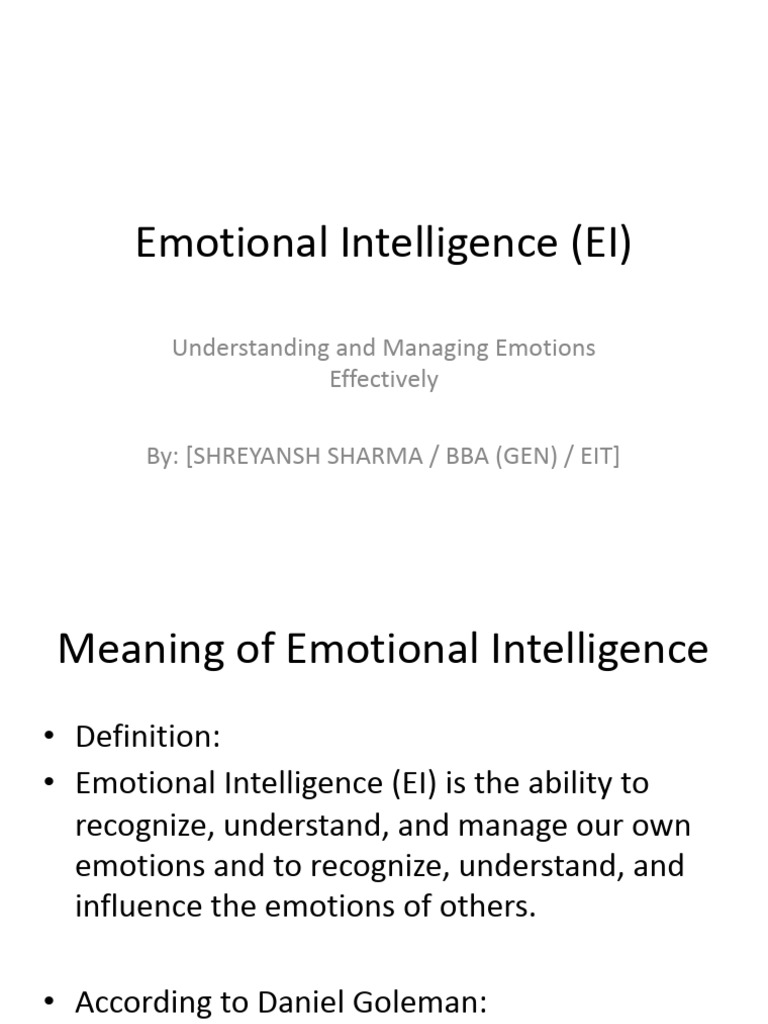 Mastering Emotional Intelligence Skills | PDF