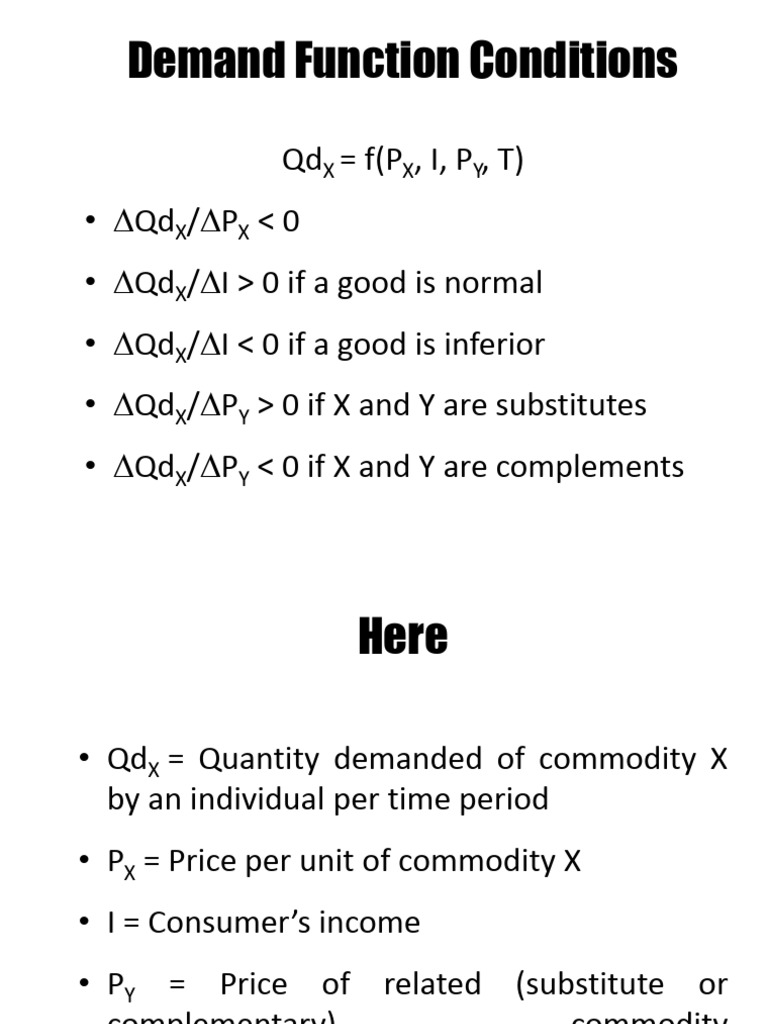 Demand Function Conditions | PDF