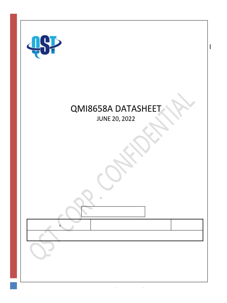 QMI8658A 6D IMU Datasheet Overview | PDF | Accelerometer | Gyroscope