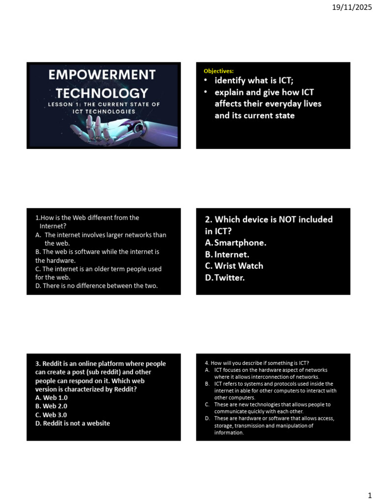 Lesson-1-ICT-and-Its-Current-Statebsjsnsjaab | PDF | World Wide Web ...