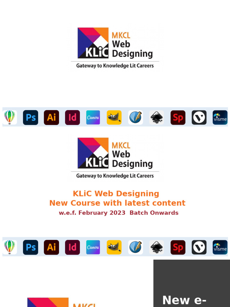 KLiC Web Design Course Overview | PDF | Html | J Query