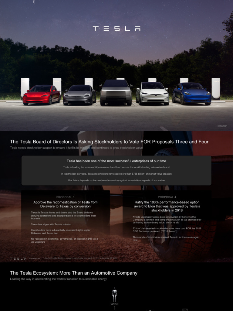 Tesla's Proposal for Texas Redomestication | PDF | Elon Musk ...