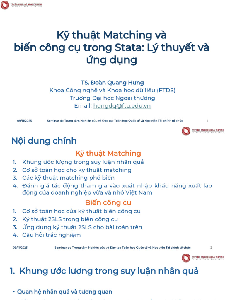 Matching Methods and Instrumental Variables VI 06-11-2025 PDF | PDF