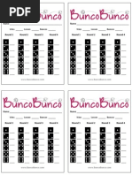 BUNCO Score Sheet