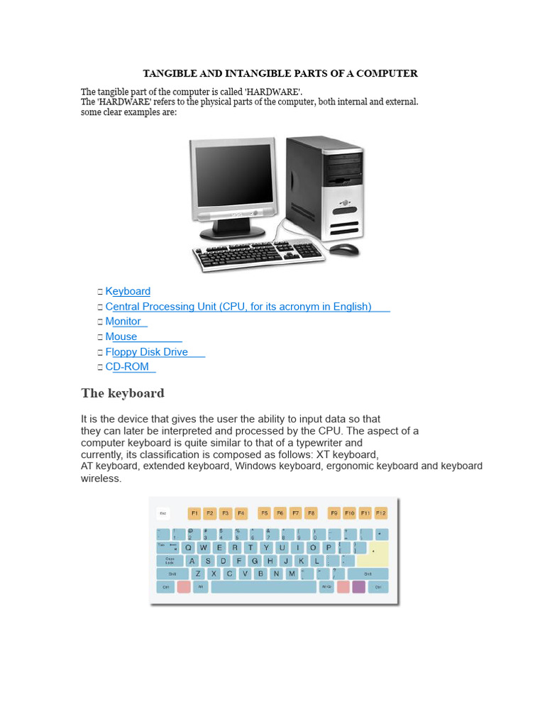 Computer Hardware and Software Explained | PDF | Central Processing ...