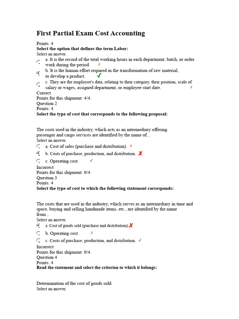 Cost Accounting Exam Questions | PDF | Expense | Cost Of Goods Sold