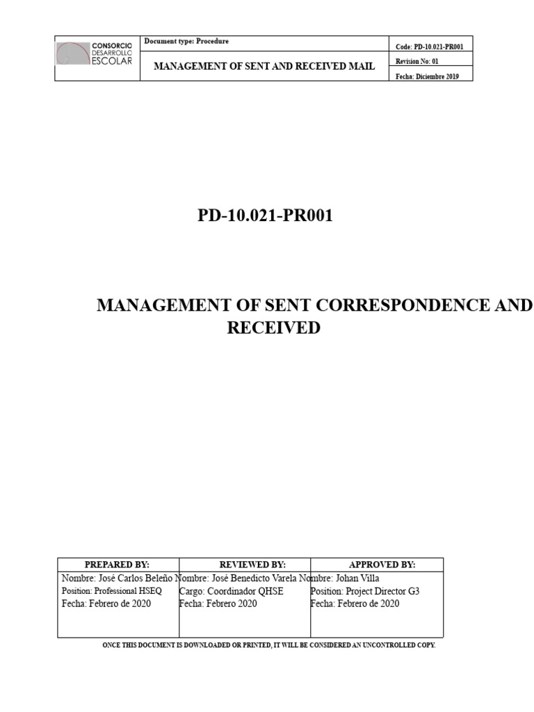 Mail Management Procedure for CDE | PDF | Internet | Computing