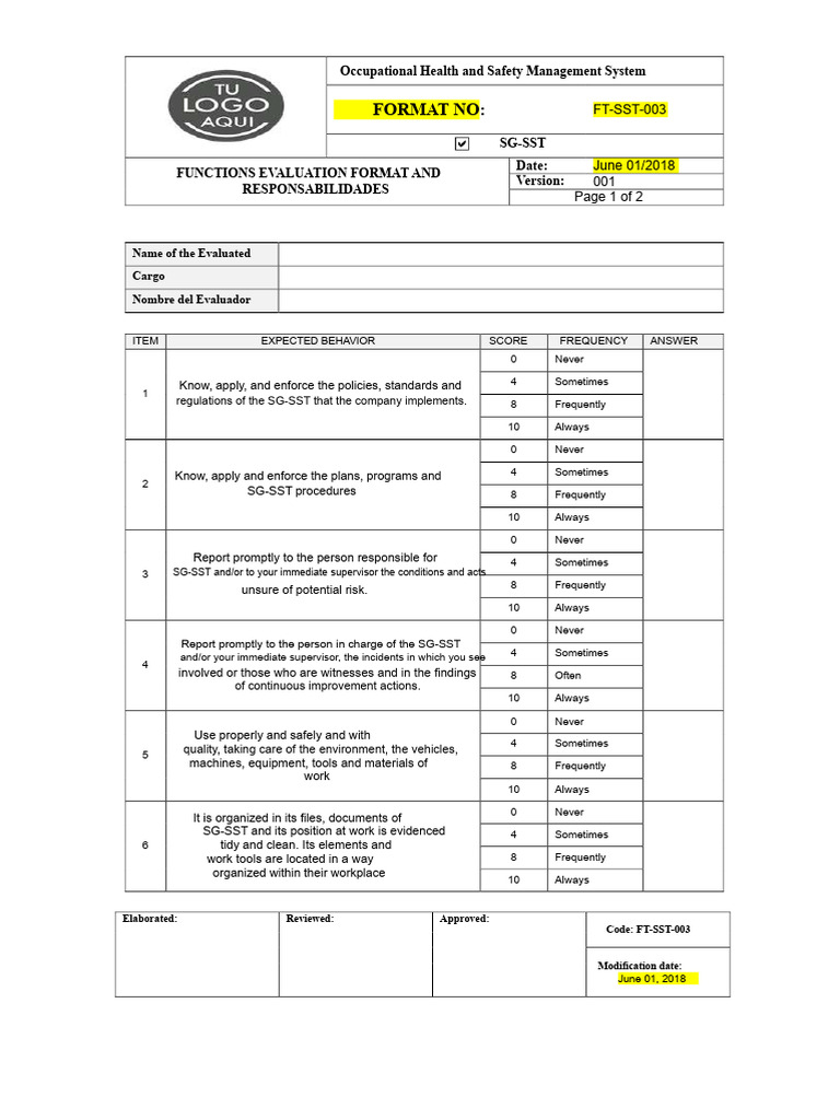 Occupational Health & Safety Evaluation Guide | PDF | Occupational ...