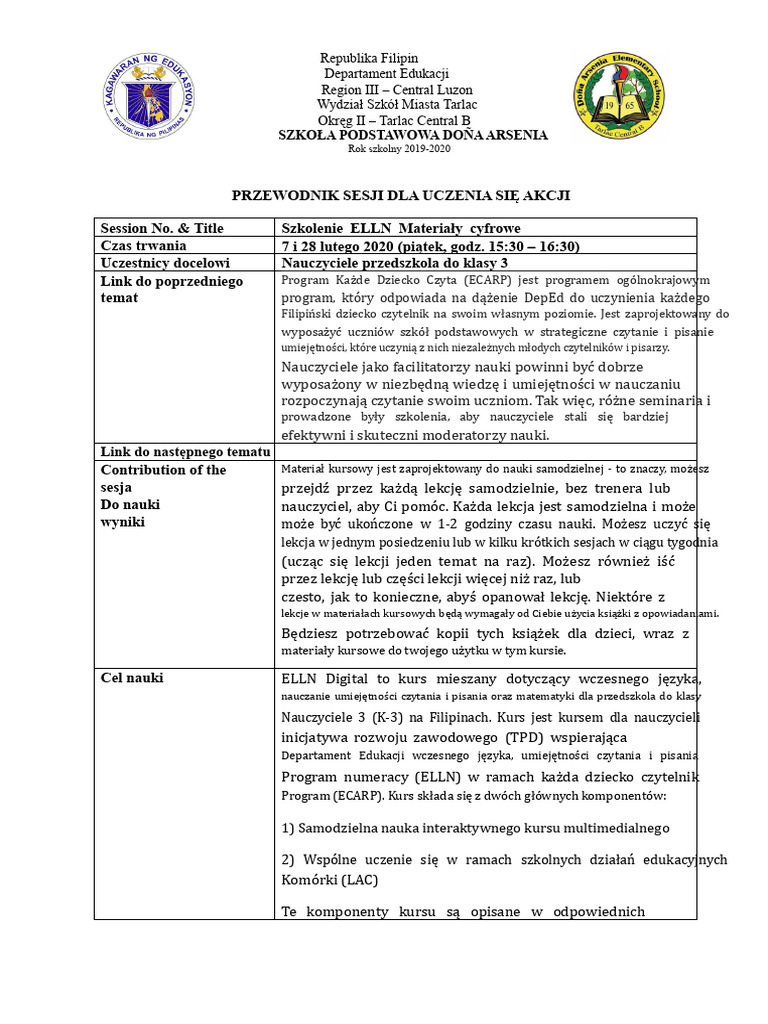 Przewodnik Sesji - LAC - ELLN | PDF