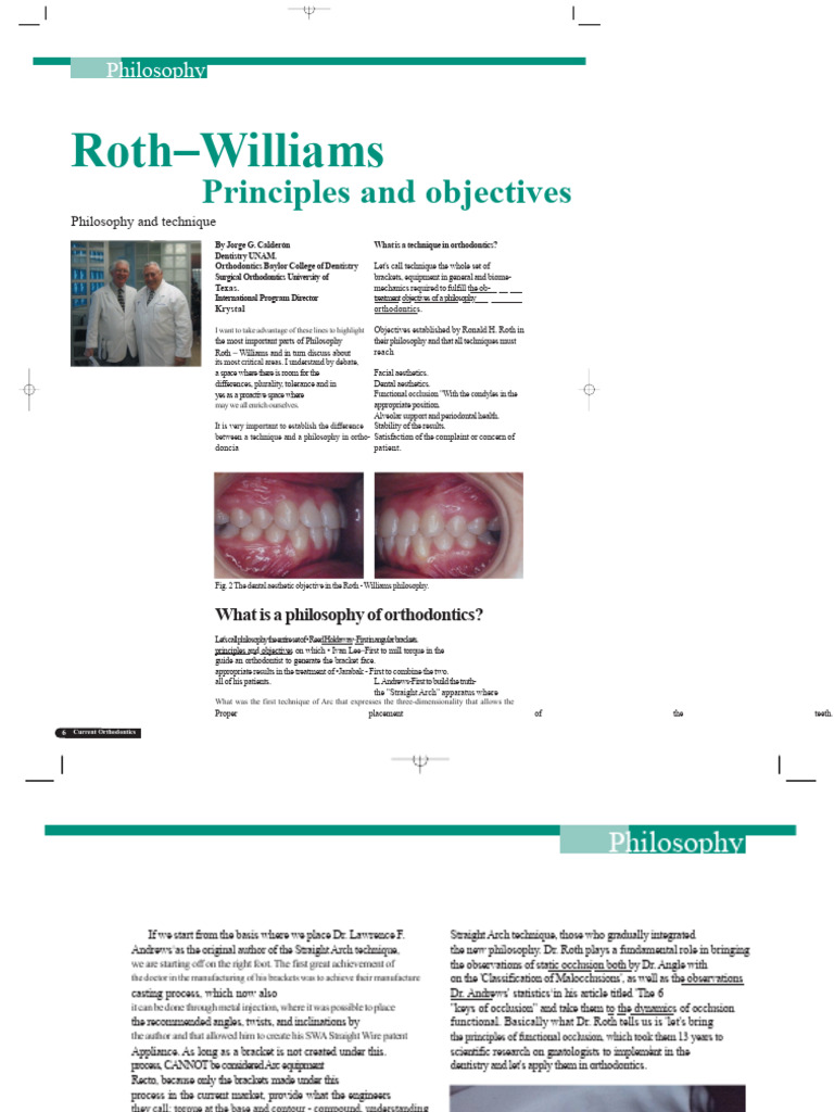 Roth-Williams Orthodontic Philosophy Guide | PDF | Orthodontics ...