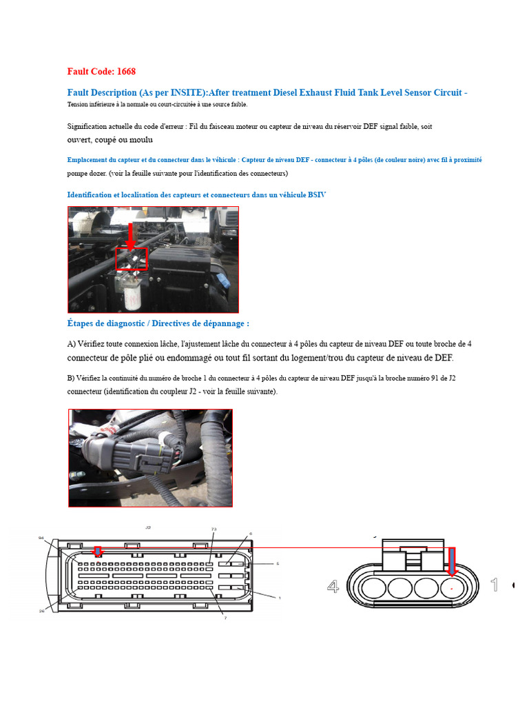 Diagnostic des Codes de Panne DEF | PDF | Moteur diesel | Capteur