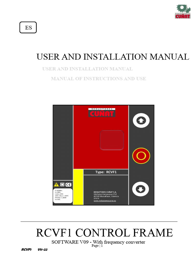 RCVF1 Control Frame User Manual | PDF | Power Supply | Relay