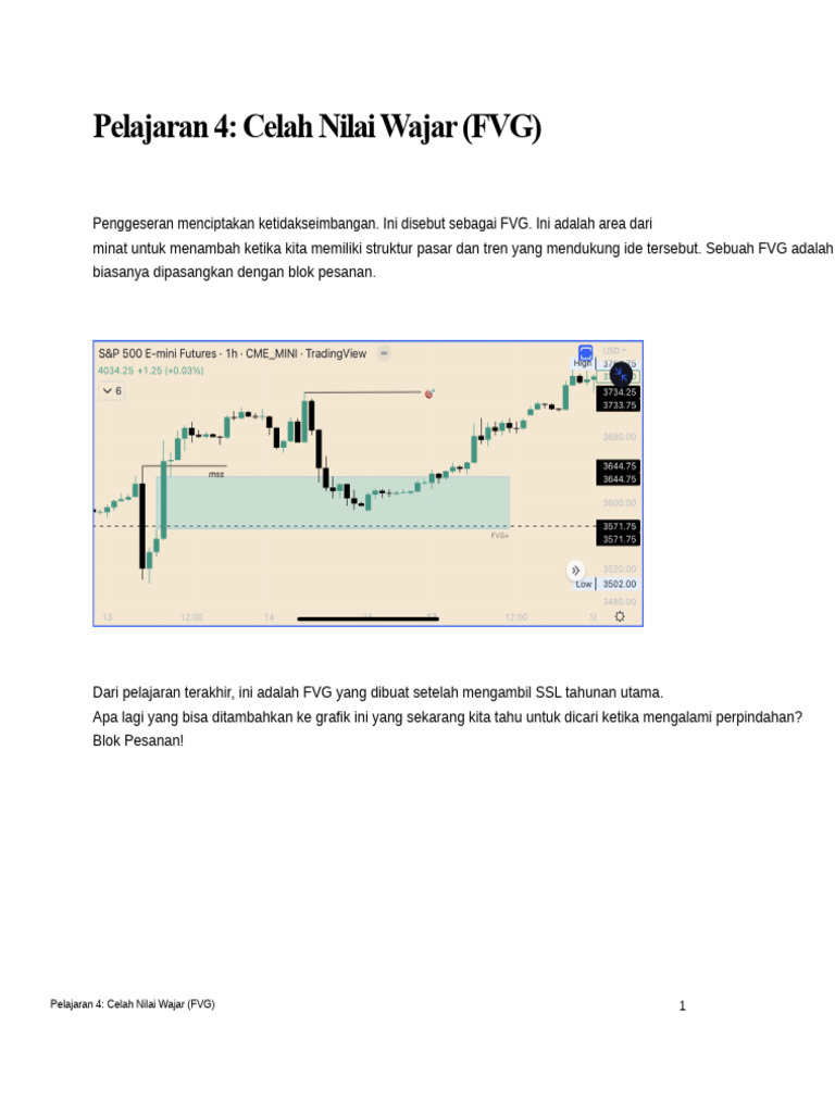 Memahami Celah Nilai Wajar (FVG) dalam Trading | PDF