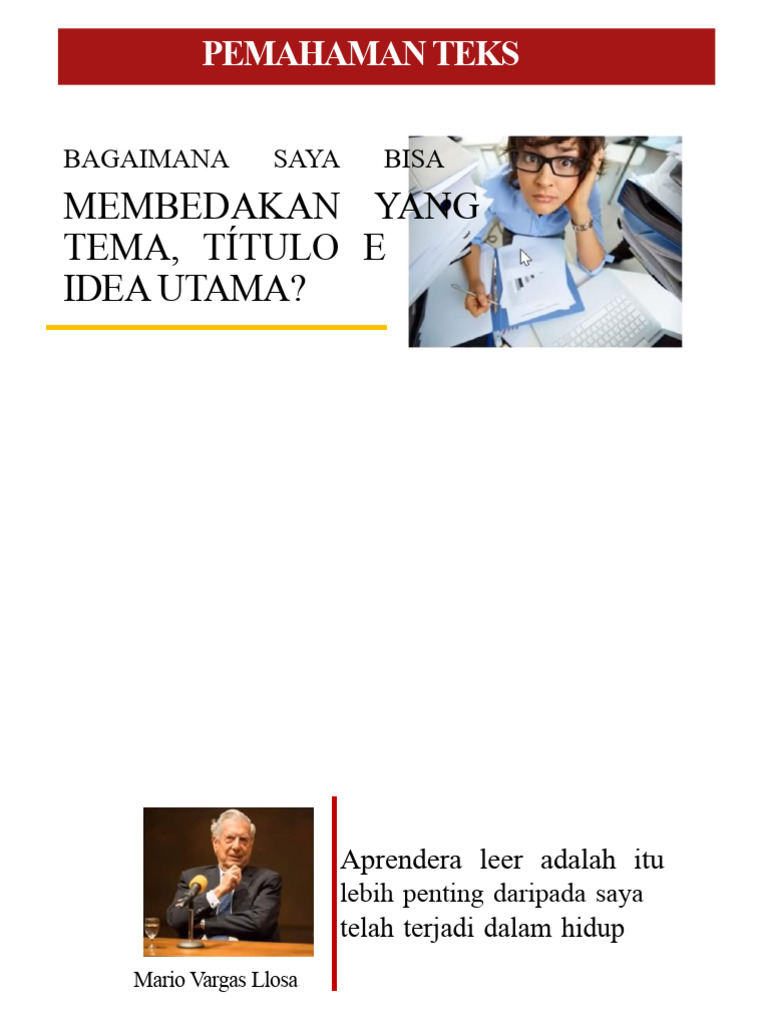 Memahami Tema dan Ide Utama Teks | PDF