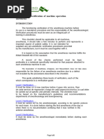 Anesthesia Machine Safety Checklist | PDF | Anesthesia | Respiration