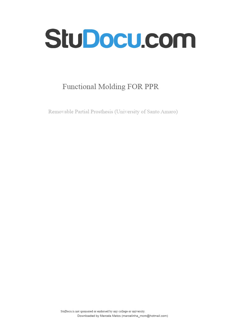 Functional Molding Techniques for PPR | PDF | Dentures | Prosthesis