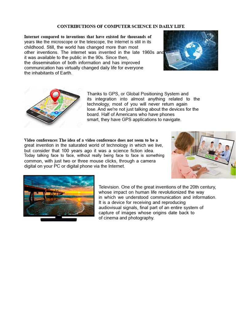 Impact of Computer Science on Daily Life | PDF | Electronics ...