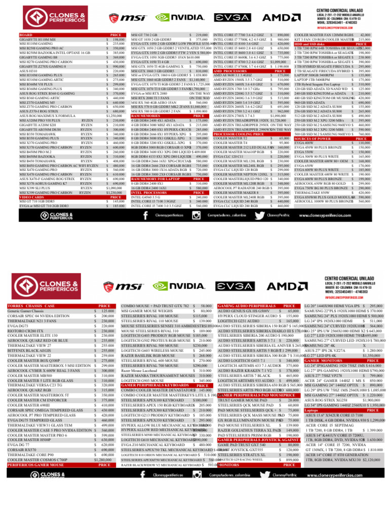 PC Components Price List 2023 | PDF | Computer Hardware | Computer ...