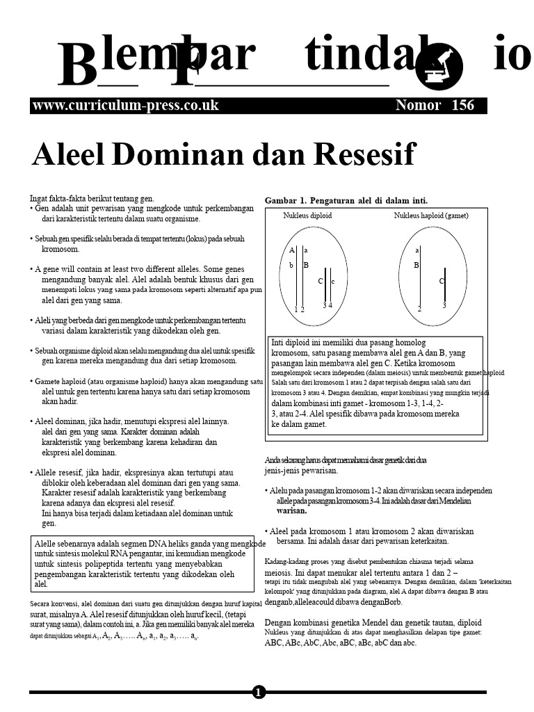 Alel Dominan dan Resesif dalam Genetika | PDF