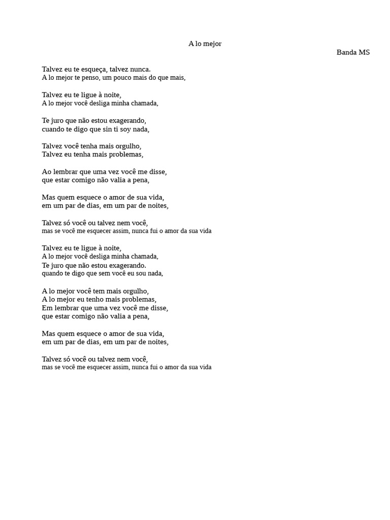 Letra da Música 