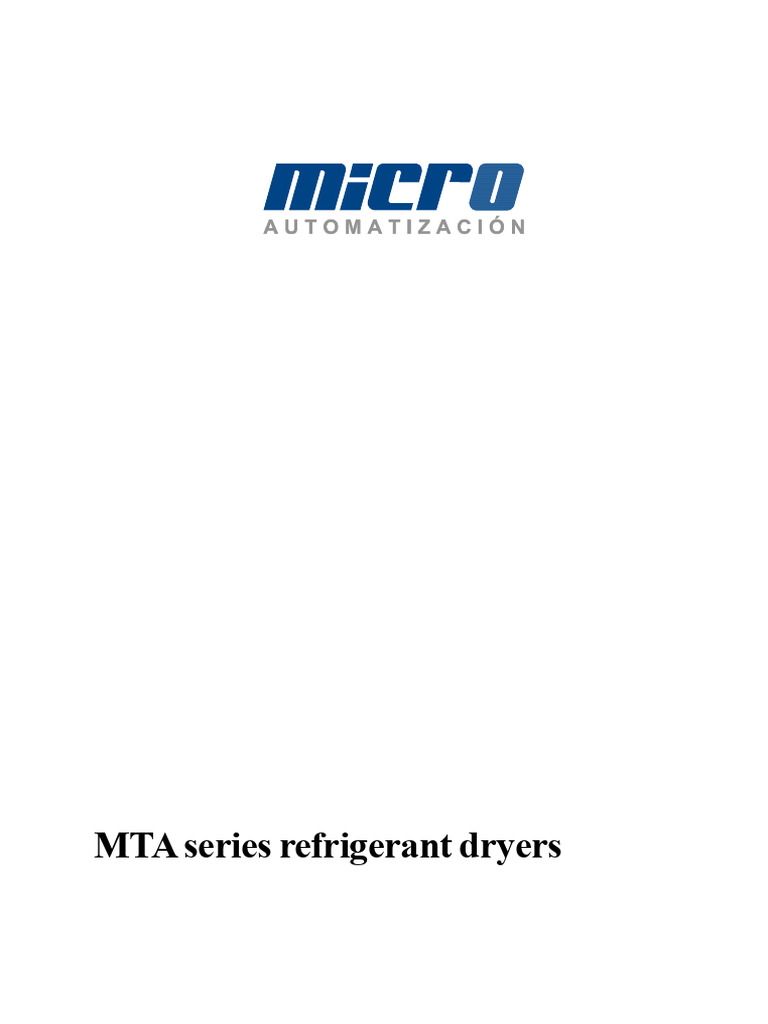 Mta Refrigeration Dryers | PDF | Refrigerator | Clothes Dryer