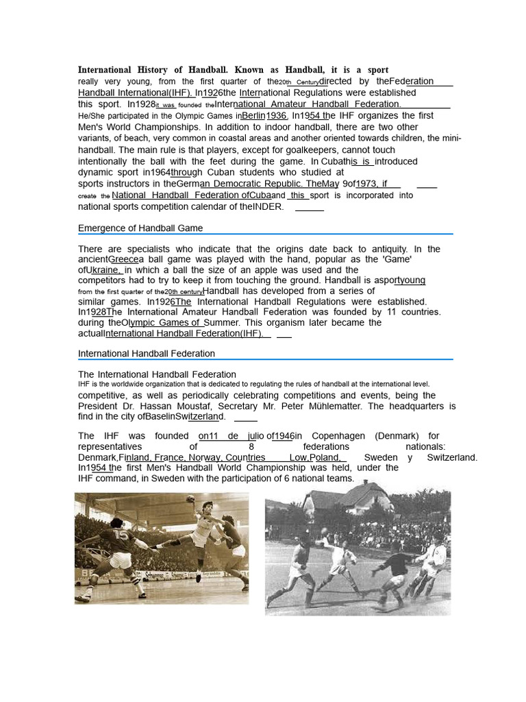 History and Rules of Handball Sport | PDF | Sports Rules And ...