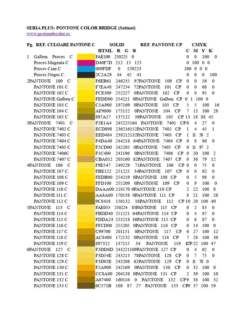 Pantone Color Bridge Guide | PDF | Color | Visual Perception