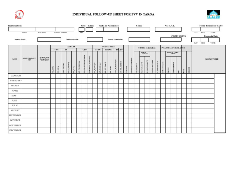 PVV Individual Follow-Up Sheet Template | PDF
