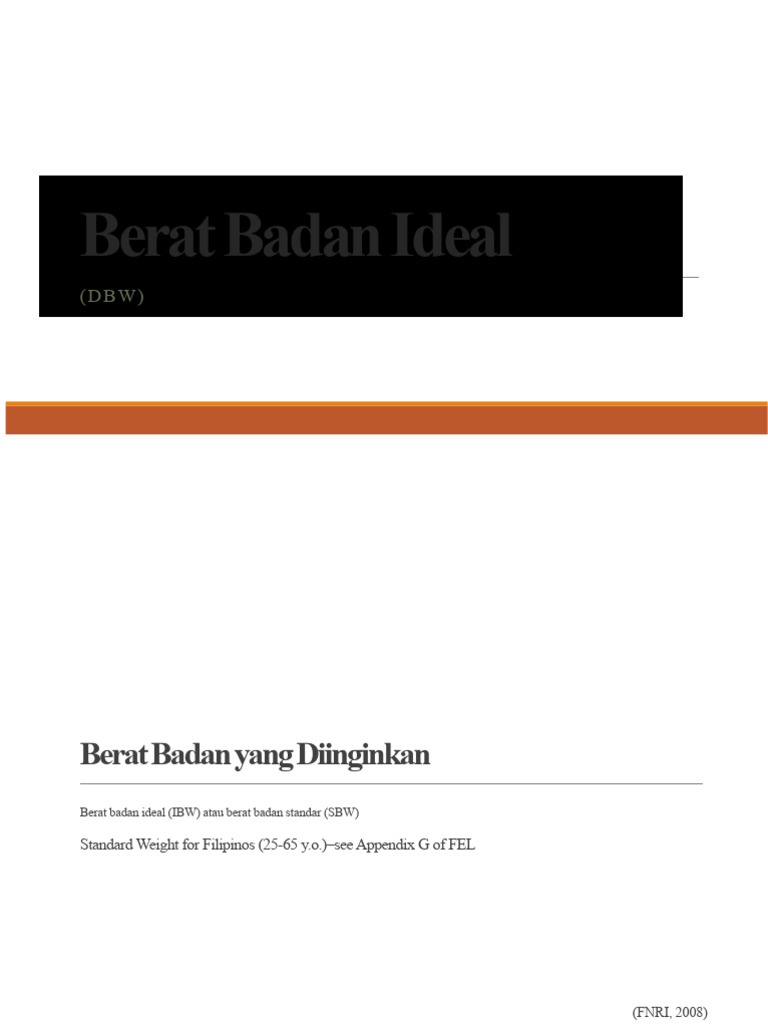 Panduan Menghitung Berat Badan Ideal | PDF