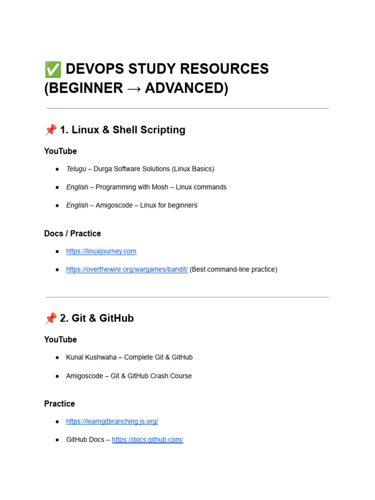 Essential DevOps Study Resources | PDF | Information Technology ...