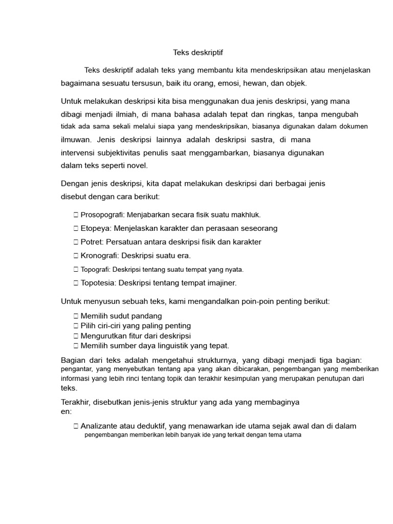 Teks Deskriptif | PDF
