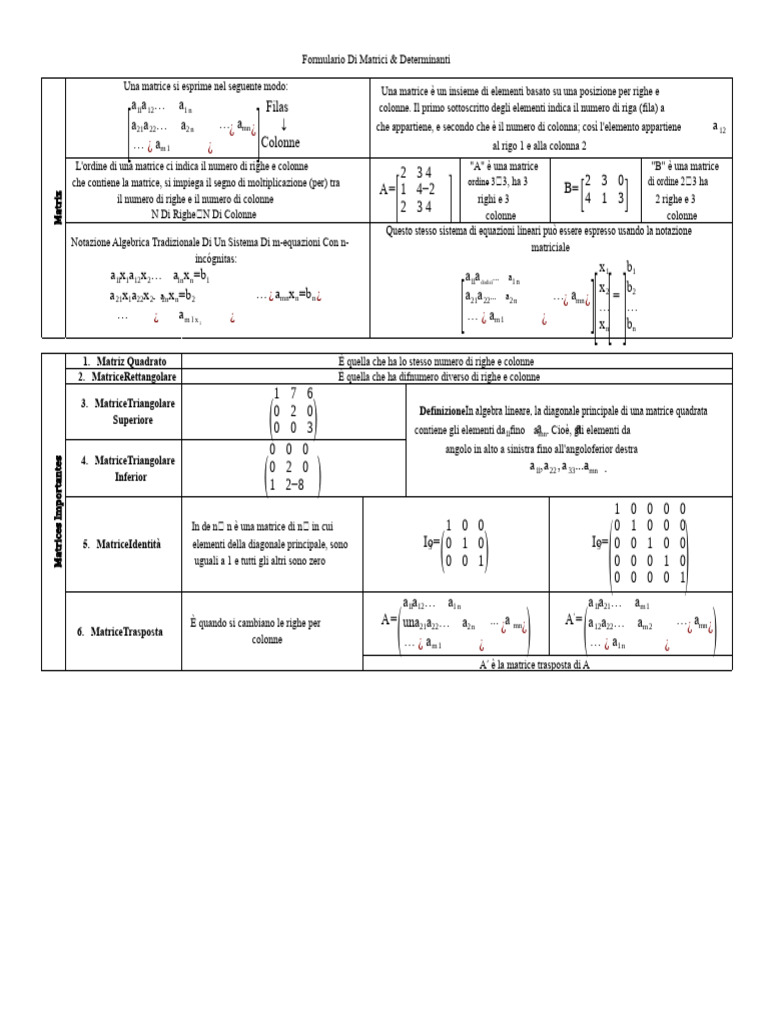 Modulo Di Matrici e Determinanti | PDF