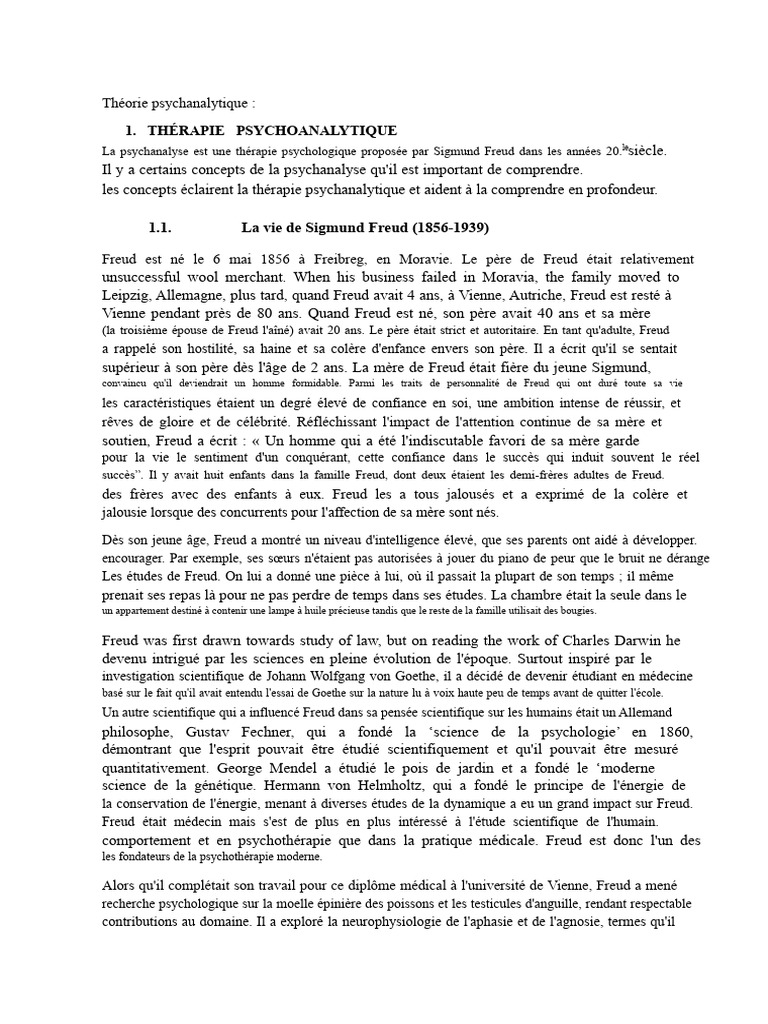 Introduction à la psychanalyse de Freud | PDF | Psychanalyse | Sigmund ...