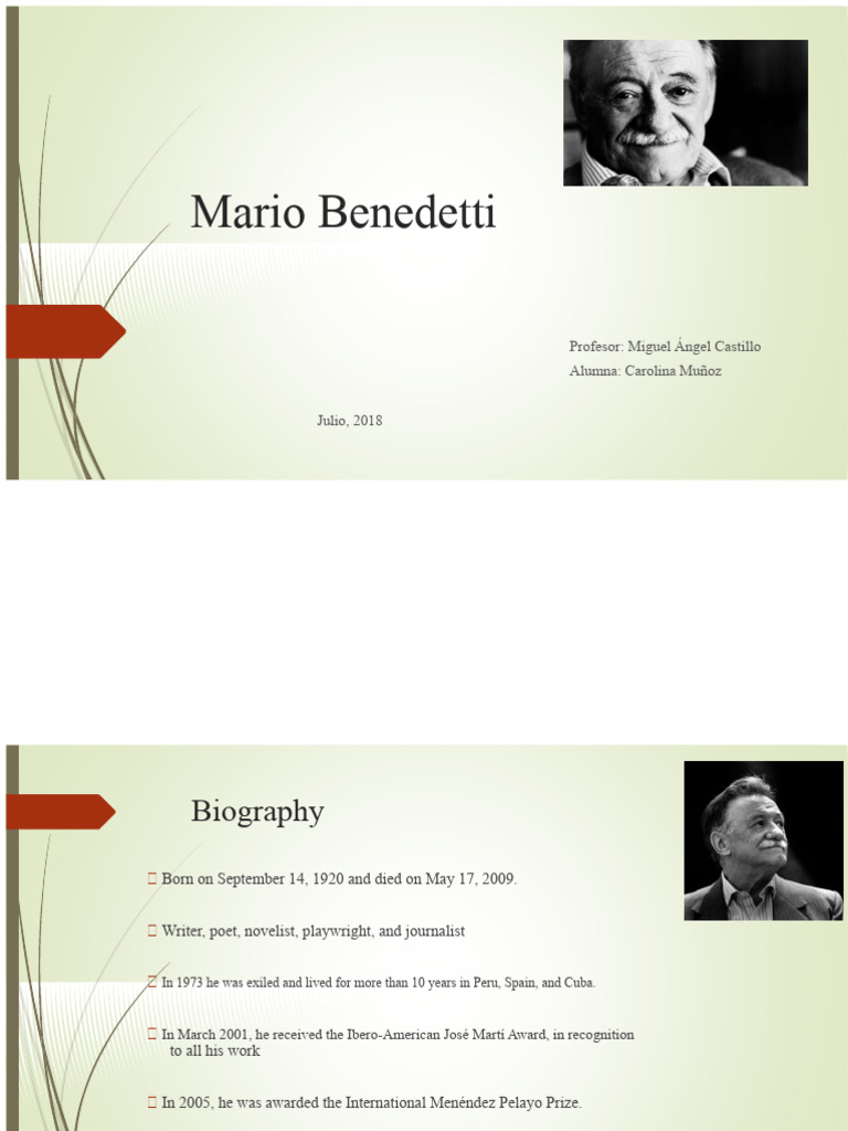 Mario Benedetti Life and Poetry Analysis PDF Poetry