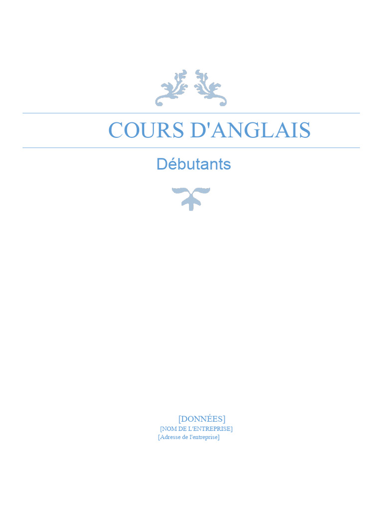 Cours d'anglais pour débutants | PDF | Langue anglaise | Alphabet latin
