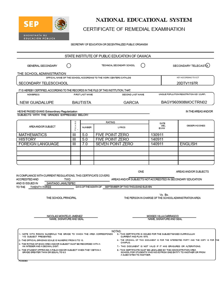 Certificate of Regularization Exam | PDF