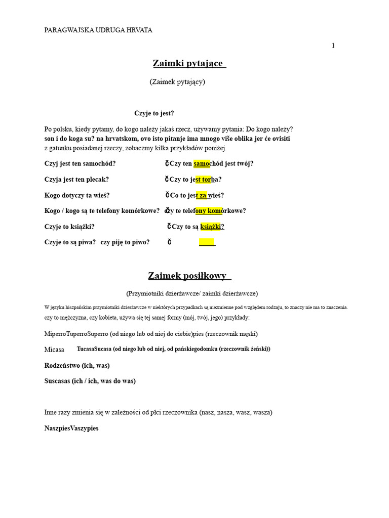 31-10-2020 Lekcja Chorwackiego - Podstawowy 1 | PDF