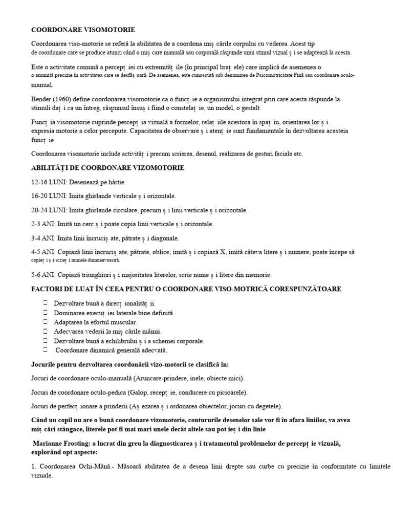 Coordonare Visomotorie | PDF