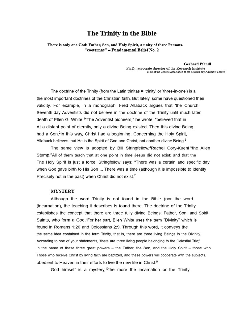 Understanding the Trinity in Scripture | PDF | Trinity | God The Father