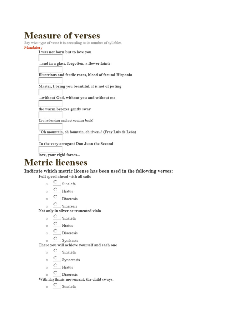 Verse Analysis and Metrics Guide | PDF