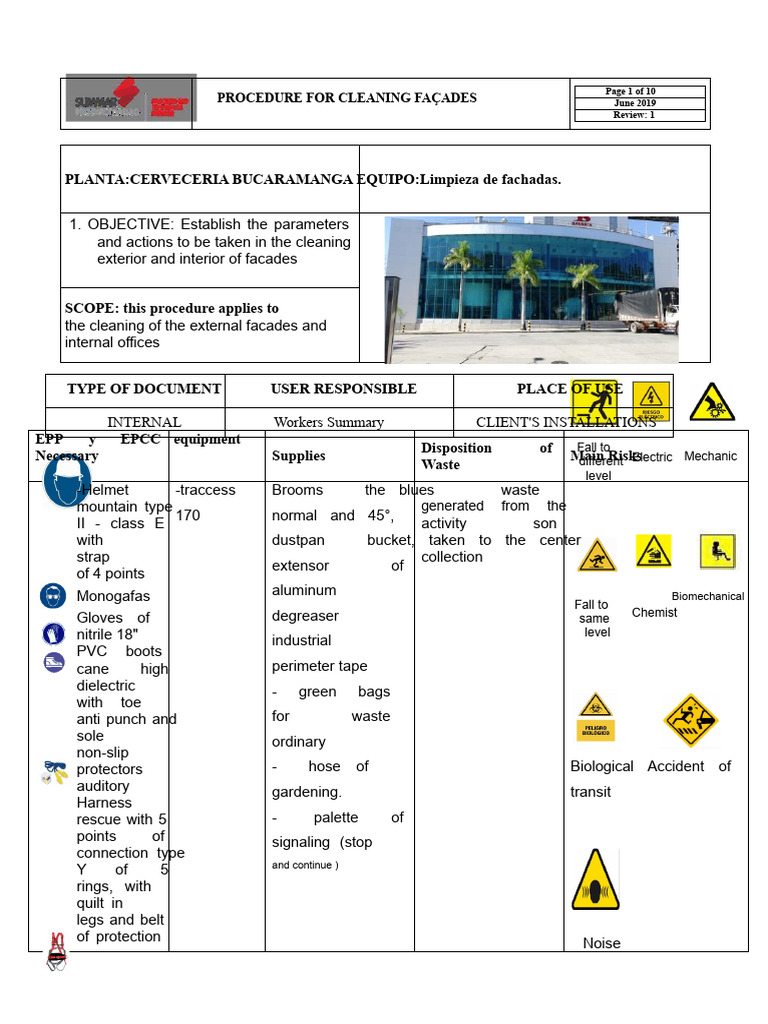 Façade Cleaning Procedure Guide | PDF | Personal Protective Equipment ...