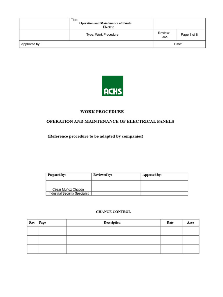Electrical Panel Operation & Maintenance Guide | PDF | Insulator ...