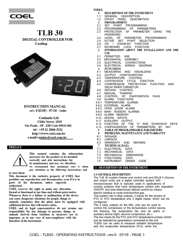 TLB 30 Digital Controller Manual | PDF | Parameter (Computer ...