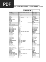 Universal Remote Control Code List | PDF | Infrared | Information And ...