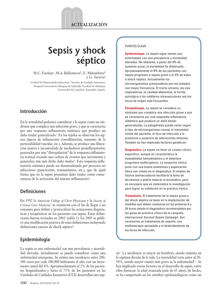 Sepsis PDF | Septicemia | Citocina | Prueba gratuita de 30 días | Scribd