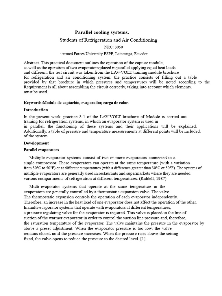 Parallel Evaporator Cooling Systems Guide | PDF | Transport Phenomena ...